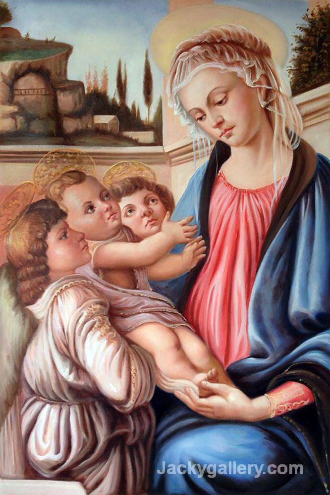 Madonna with two angels by Sandro Botticelli paintings reproduction